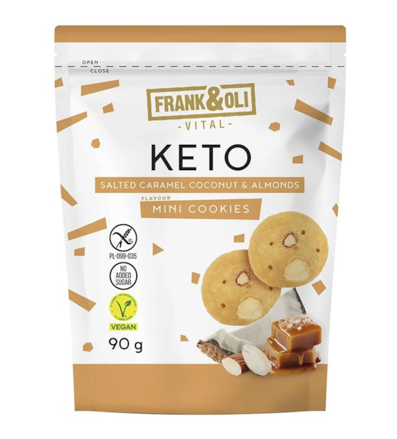 Miękkie ciasteczka KETO kokosowe z migdałami bez cukru 90g FRANK&OLI