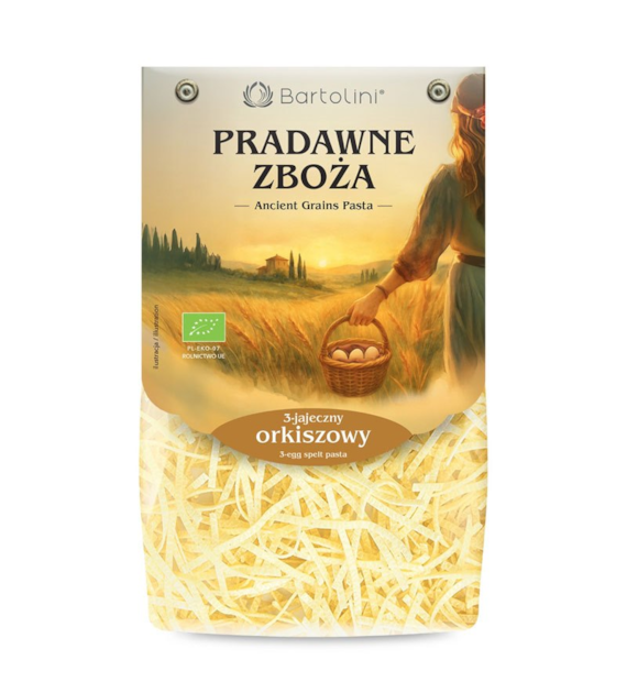 Makaron orkiszowy Pradawne Zboża jajeczny krajanka średnia 250g BARTOLINI BIO