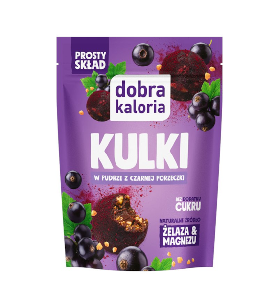 Przekąska daktylowa Kulki z czarnej porzeczki w pudrze bez cukru 65g DOBRA KALORIA