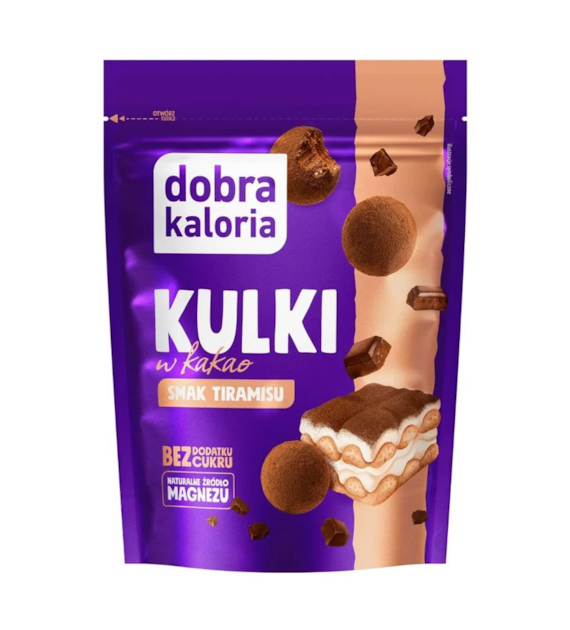 Przekąska daktylowa Kulki Tiramisu w kakao bez cukru 65g DOBRA KALORIA