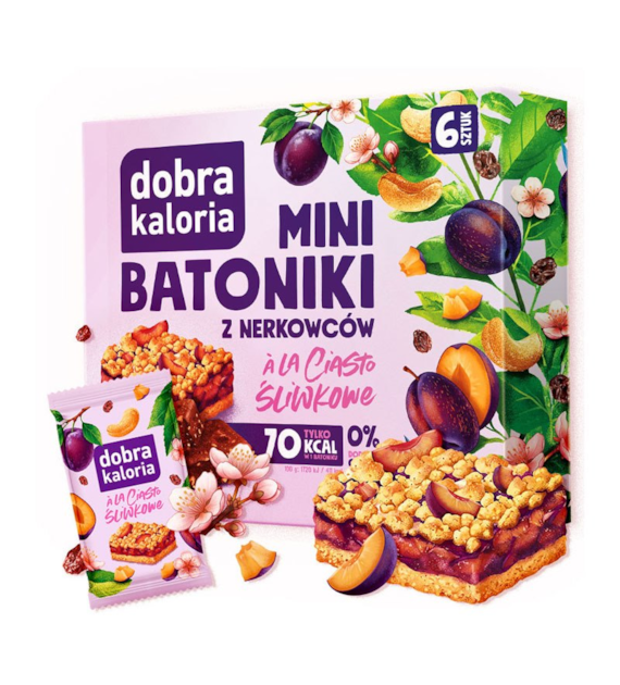 Mini batoniki z nerkowców à la ciasto śliwkowe bez cukru 102g DOBRA KALORIA