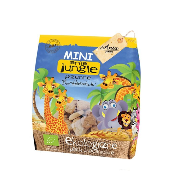 Herbatniki pszenne Mini Jungle 100g ANIA BIO