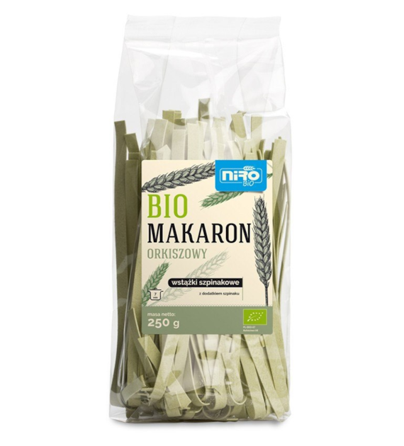 Makaron orkiszowy wstążki ze szpinakiem 250g NIRO BIO