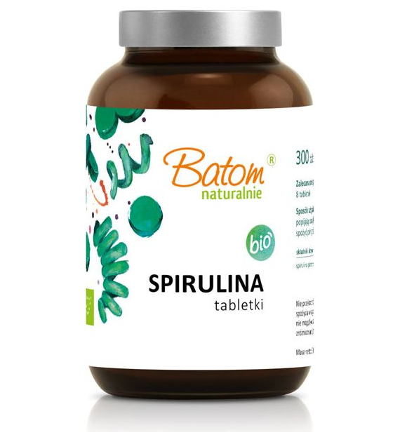 Spirulina 400mg tabletki słoik 300szt. BATOM BIO - suplement diety