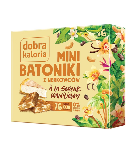 Mini batoniki z nerkowców à la sernik waniliowy bez cukru 102g DOBRA KALORIA
