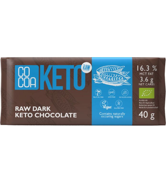 Czekolada surowa KETO ciemna bez cukru 40g COCOA BIO