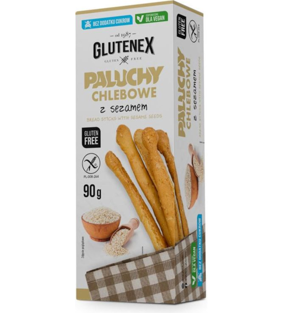 Paluchy chlebowe z sezamem bezgutenowe 90g GLUTENEX