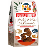 Ciastka pieguski ciemne kruche z kawałkami czekolady 100g MALUFOOD