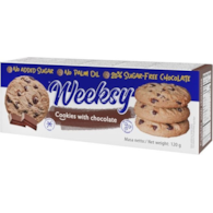 Ciasteczka kruche z czekoladą bez cukru 120g WEEKSY