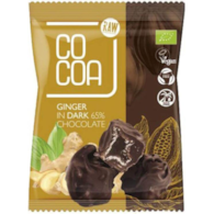 Imbir kandyzowany w surowej czekoladzie RAW 70g COCOA BIO