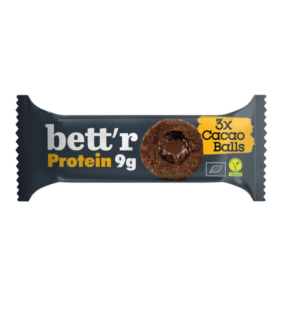 Przekąska proteinowa Balls owocowe kulki z nadzieniem kakaowym 45g BETTR BIO