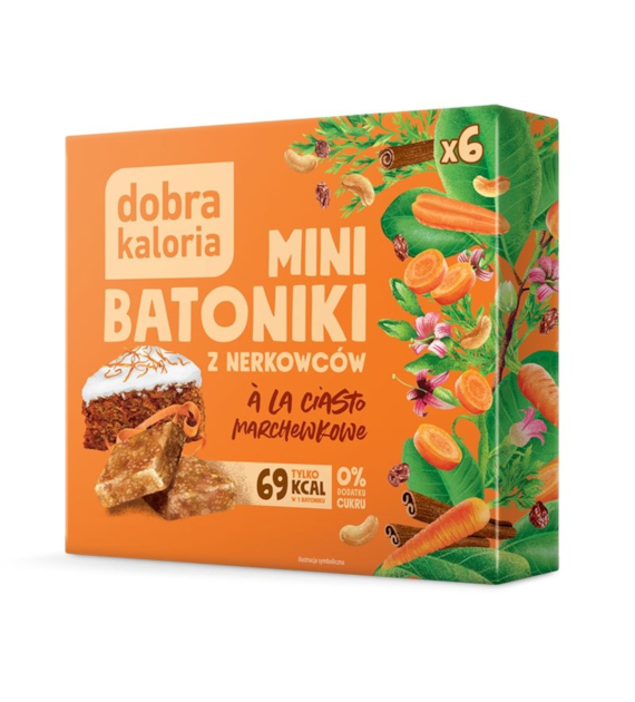 Mini batoniki z nerkowców à la ciasto marchewkowe bez cukru 102g DOBRA KALORIA