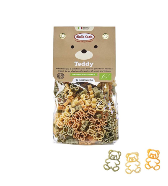 Makaron pszenny dla dzieci Teddy trójkolorowy 200g DALLA COSTA BIO