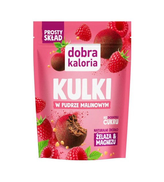 Przekąska daktylowa Kulki malinowe w pudrze bez cukru 65g DOBRA KALORIA