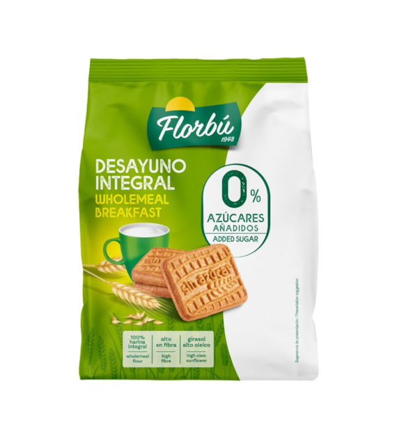 Ciasteczka pełnoziarniste bez dodatku cukru 150g FLORBU