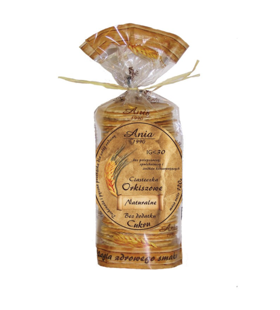 Ciasteczka orkiszowe naturalne bez cukru 120g ANIA