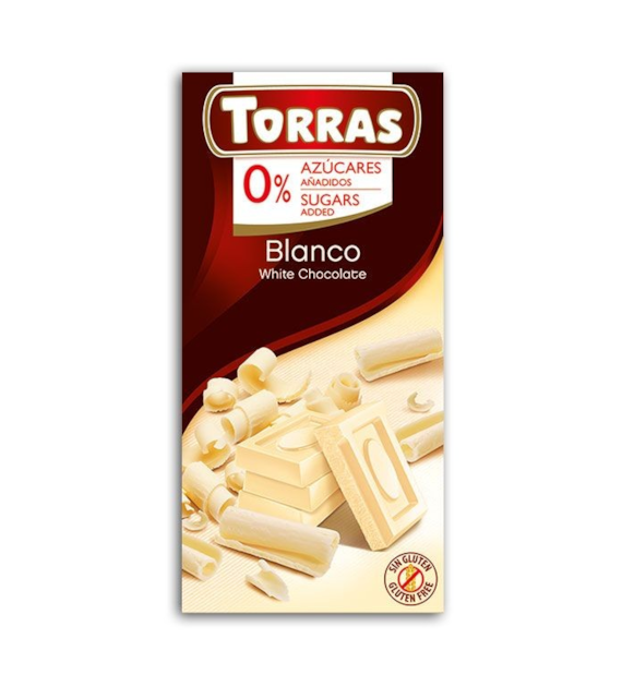 Czekolada biała bez cukru 75g TORRAS