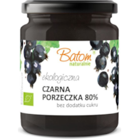 Dżem z czarnej porzeczki 80% słodzony sokiem jabłkowym 260g BATOM BIO