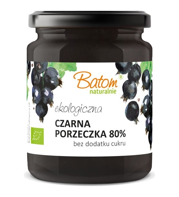 Dżem z czarnej porzeczki 80% słodzony sokiem jabłkowym 260g BATOM BIO