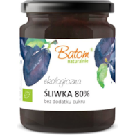 Dżem śliwkowy 80% słodzony sokiem jabłkowym 260g BATOM BIO