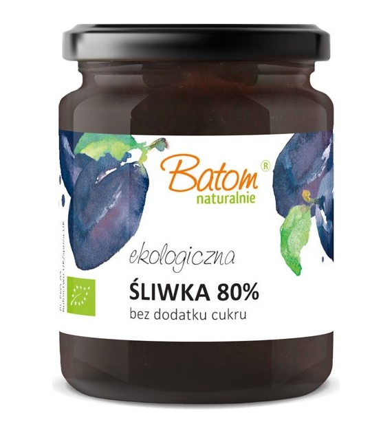 Dżem śliwkowy 80% słodzony sokiem jabłkowym 260g BATOM BIO
