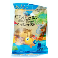 Krakersy pszenne Mini Jungle z sezamem 100g ANIA BIO