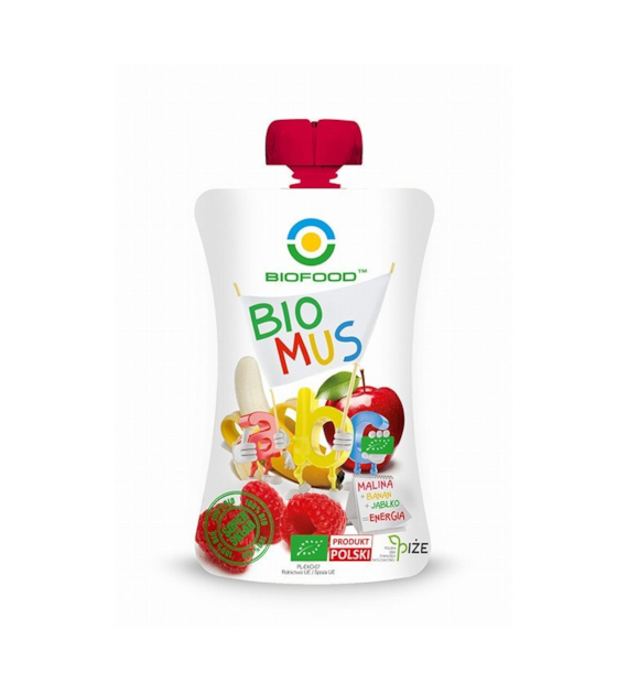 Mus owocowy Energia malina / banan / jabłko 200g BIOFOOD BIO