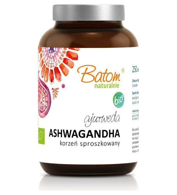 Ashwagandha korzeń sproszkowany tabletki 500mg 250szt. BATOM BIO - suplement diety