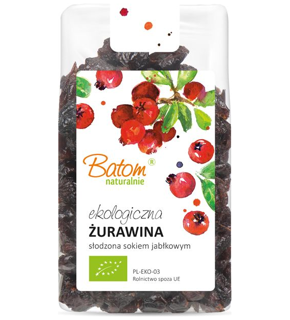 Żurawina słodzona sokiem jabłkowym 125g BATOM BIO