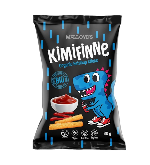 Chrupki kukurydziane frytki ketchupowe bezglutenowe 30g KIMIFINNE BIO