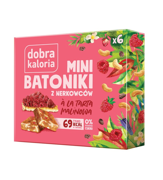 Mini batoniki z nerkowców à la tarta malinowa bez cukru 102g DOBRA KALORIA
