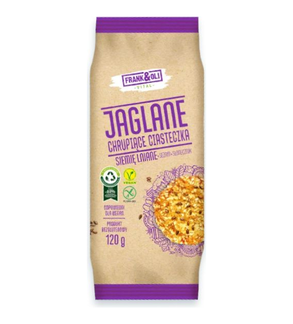 Ciasteczka jaglane Siemię lniane & Sezam bezglutenowe 120g FRANK&OLI
