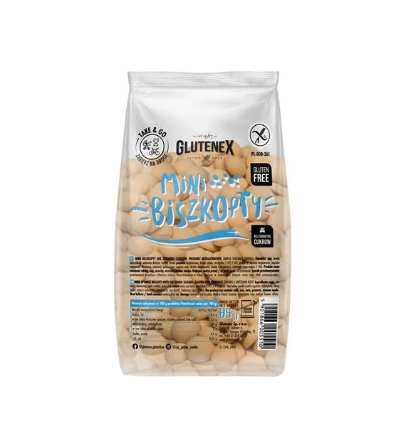 Biszkopty mini bez cukru bezglutenowe 85g GLUTENEX