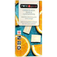 Czekolada biała z pomarańczą bez cukru 75g PURE&GOOD