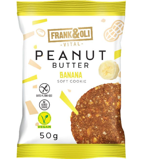 Miękkie ciasteczko masło orzechowe & banan bez cukru 50g FRANK&OLI