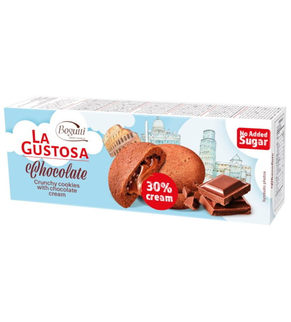 Ciastka z kremem czekoladowym bez cukru 150g BOGUTTI