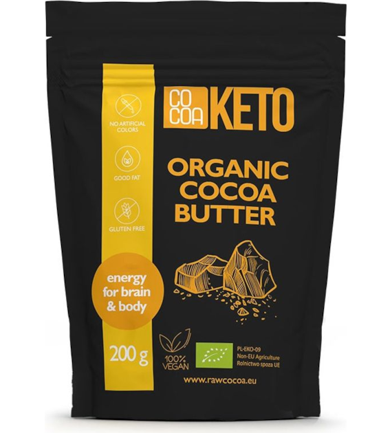 Tłuszcz kakaowy KETO 200g COCOA KETO BIO - najlepiej spożyć przed: 01.11.2026