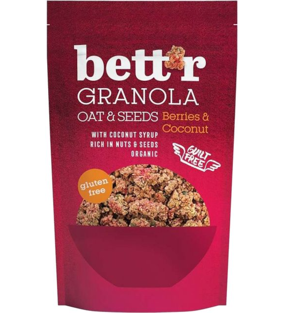 Granola jagody i kokos bezglutenowa 300 g BETTR BIO