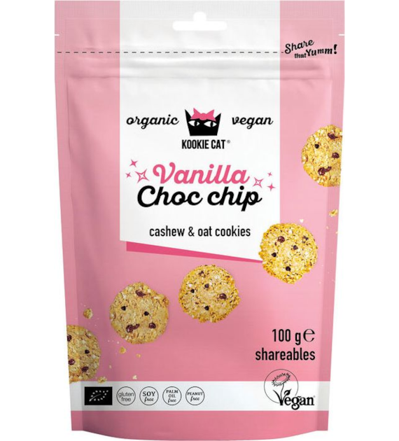 Ciasteczka owsiane z orzechami i dropsami czekoladowymi 100g KOOKIE CAT BIO