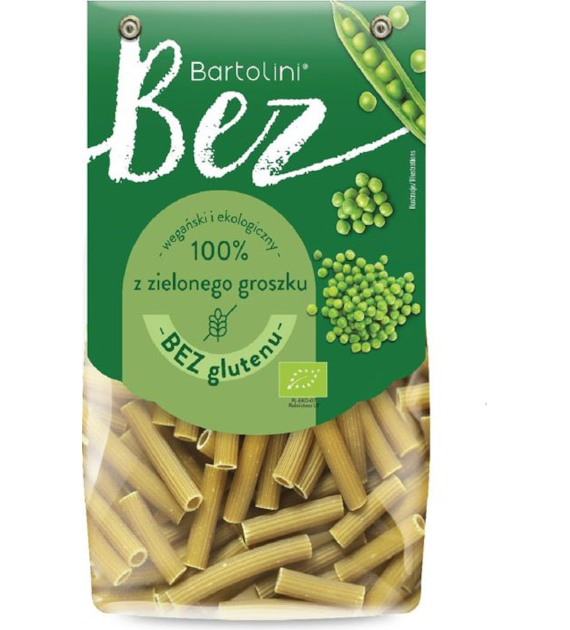 Makaron z zielonego groszku rurka bezglutenowy 250g BARTOLINI BIO
