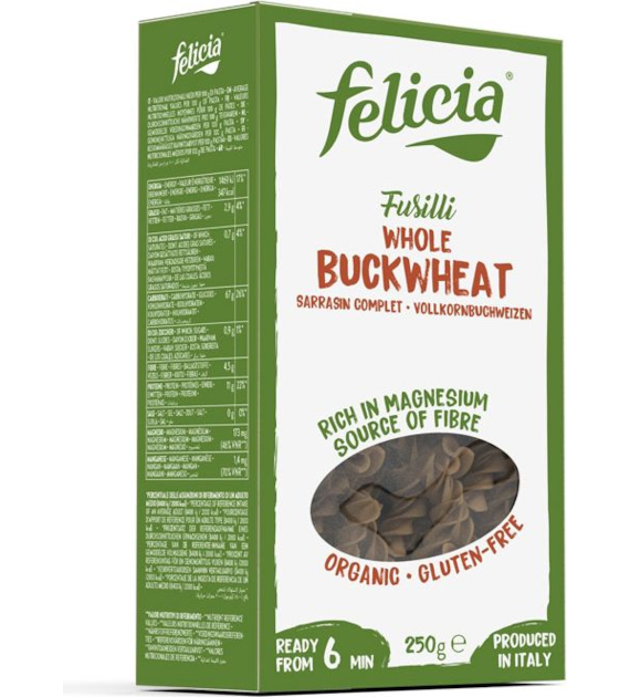 Makaron gryczany fusilli świderki bezglutenowy 250g FELICIA BIO