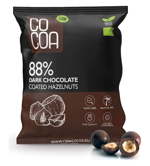 Orzechy laskowe w czekoladzie RAW 88% kakao 70g COCOA BIO