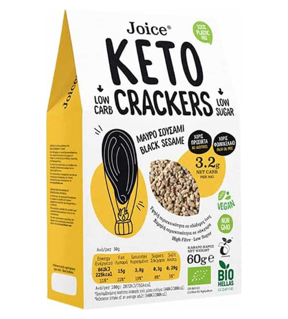 Krakersy KETO pieczywo chrupkie z sezamem czarnym 60g JOICE BIO