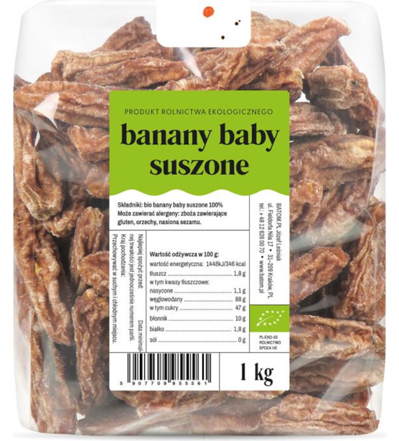 Banany baby suszone 1kg DETAL BIO