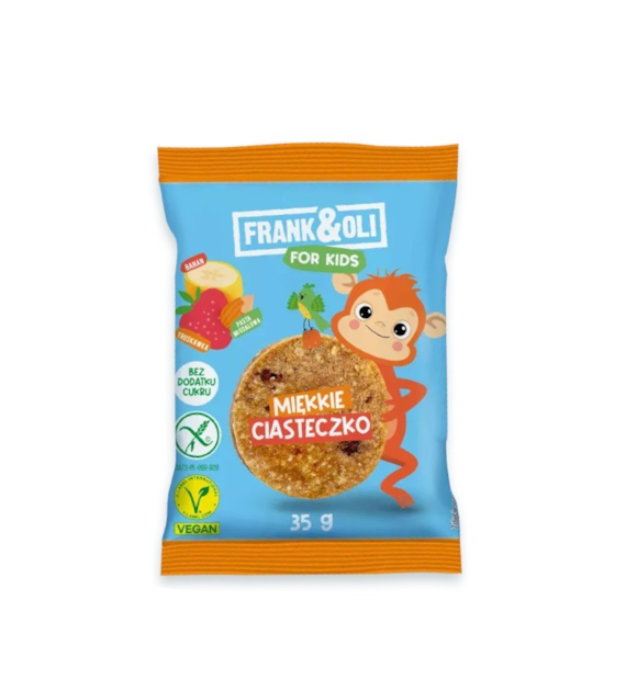 Miękkie ciasteczko dla dzieci Banan & Truskawka bez cukru 35g FRANK&OLI