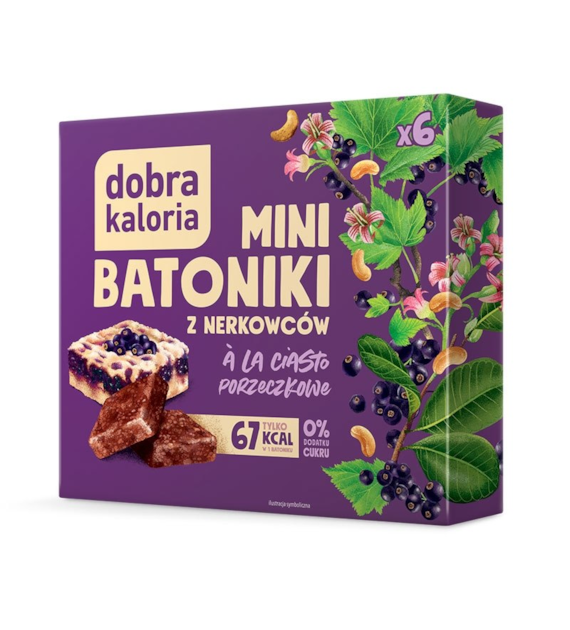 Mini batoniki z nerkowcami à la ciasto porzeczkowe bez cukru 102g DOBRA KALORIA