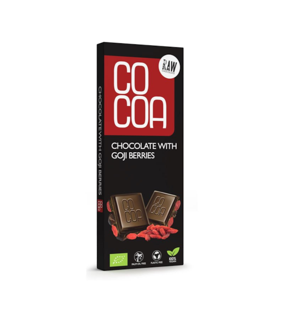 Czekolada gorzka RAW z jagodami goji 40g COCOA BIO