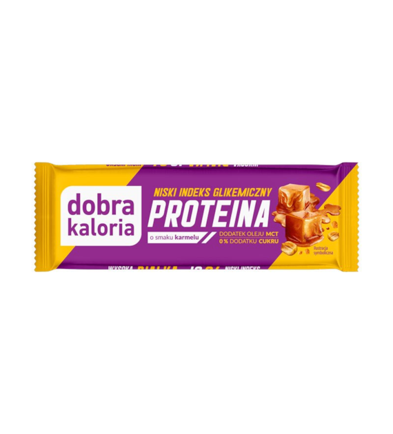 Baton proteinowy karmelowy niskie IG bez cukru 45g DOBRA KALORIA