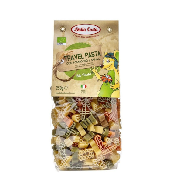 Makaron pszenny dla dzieci Travel trójkolorowy 250g DALLA COSTA BIO