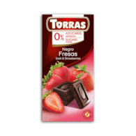 Czekolada gorzka z truskawkami bez cukru 75g TORRAS